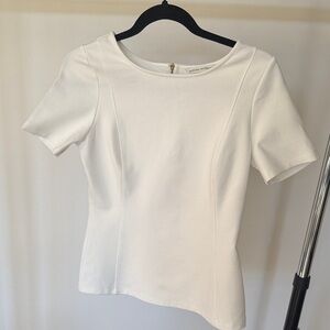 Banana Republic Elegant Cream Short Sleeve Top